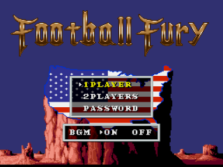 Football Fury title screen for Super Nintendo